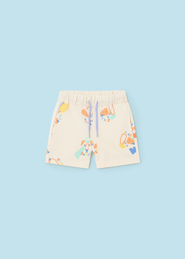 Baby print plush shorts