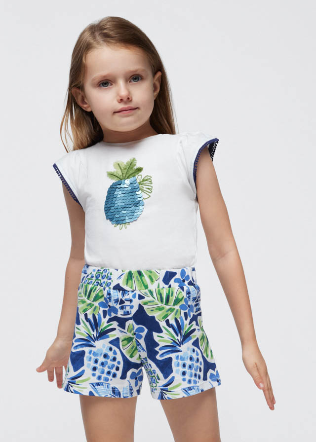 Girls' 2 piece set with print shorts