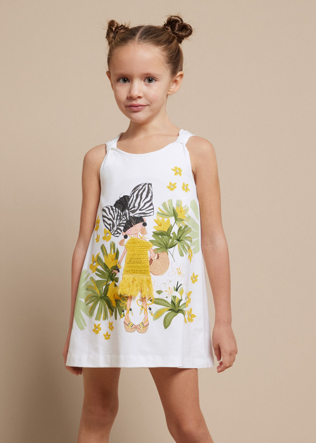 Girls' print dress