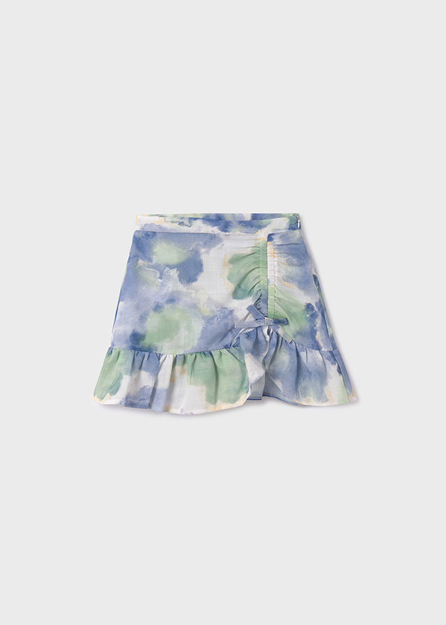 Girls' gathered print skirt