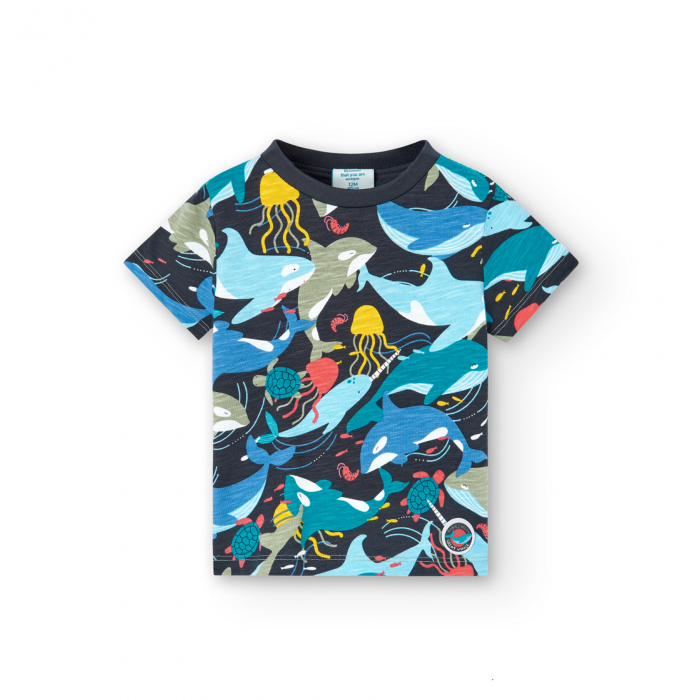detail Chlapecké tričko s potiskem mořského světa BOBOLI
