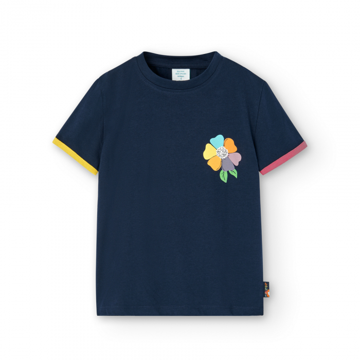 detail Dívčí tričko s květinou BOBOLI