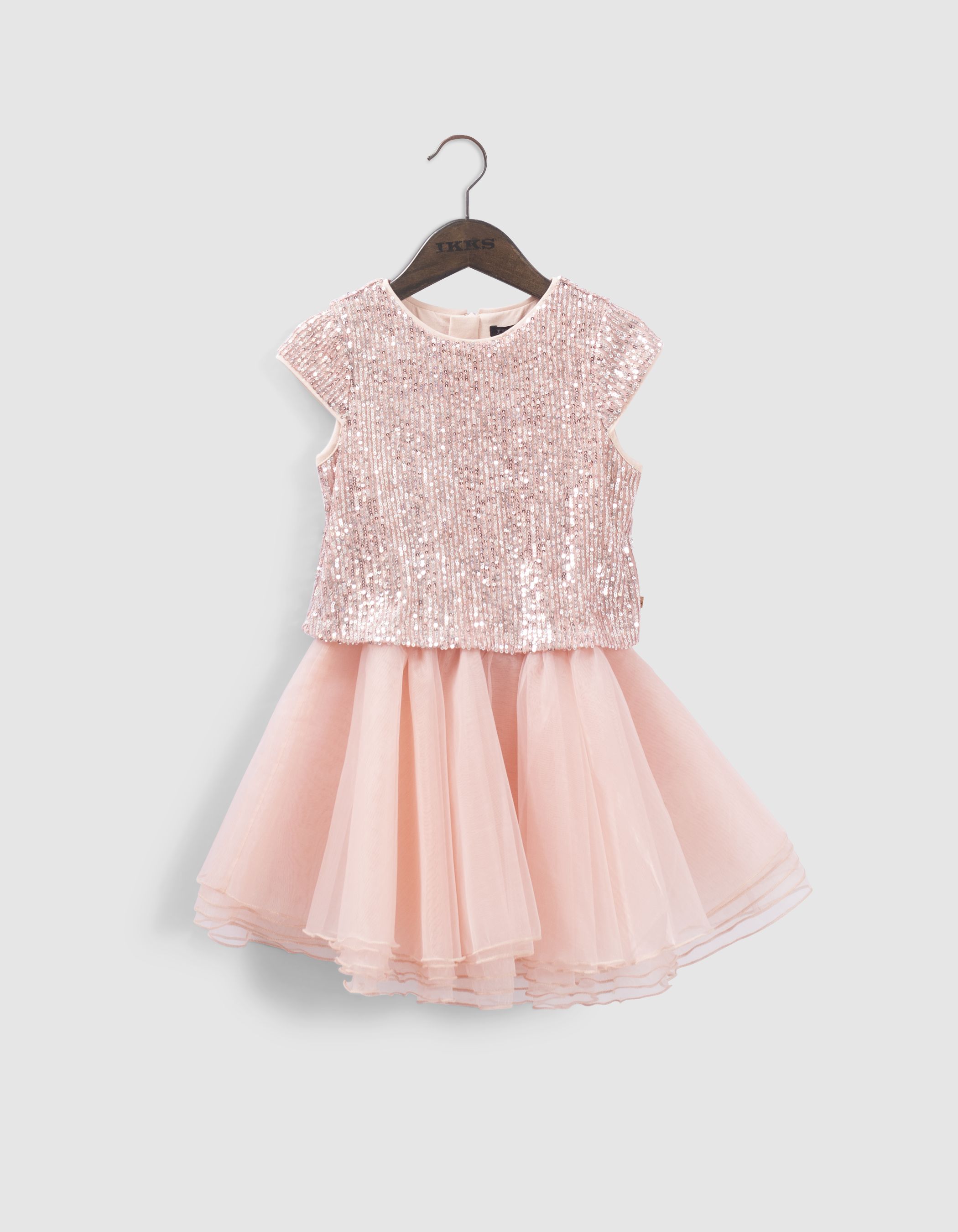 Girls' dress with sequin top