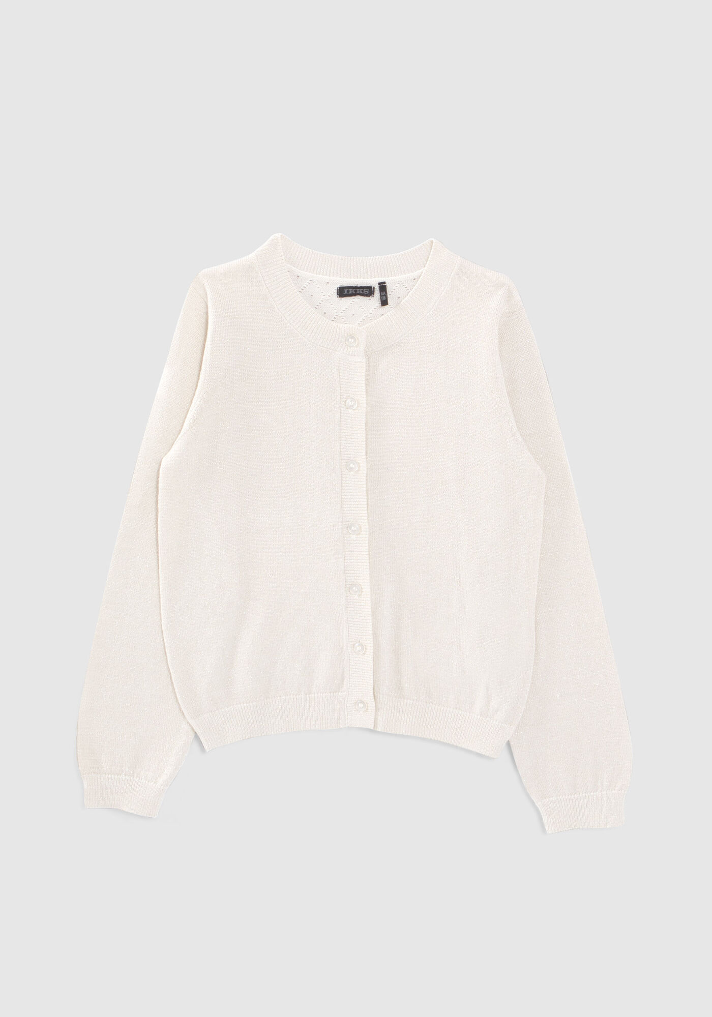 Girls' cardigan with decorative lurex on back